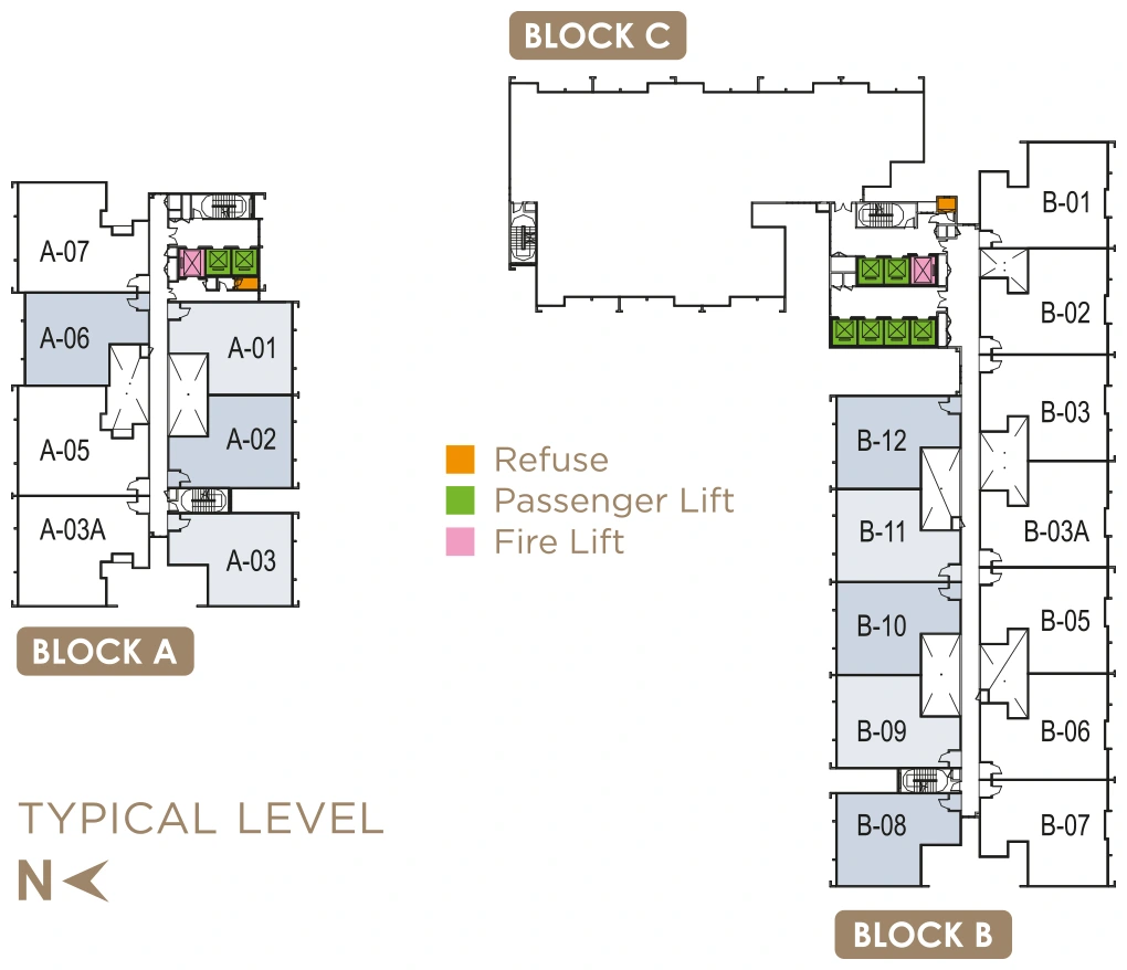 Selected site plan position